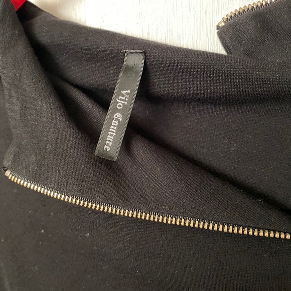 Vijo Couture Black Longsleeve Neck Zipper dress - Picture 3 of 3